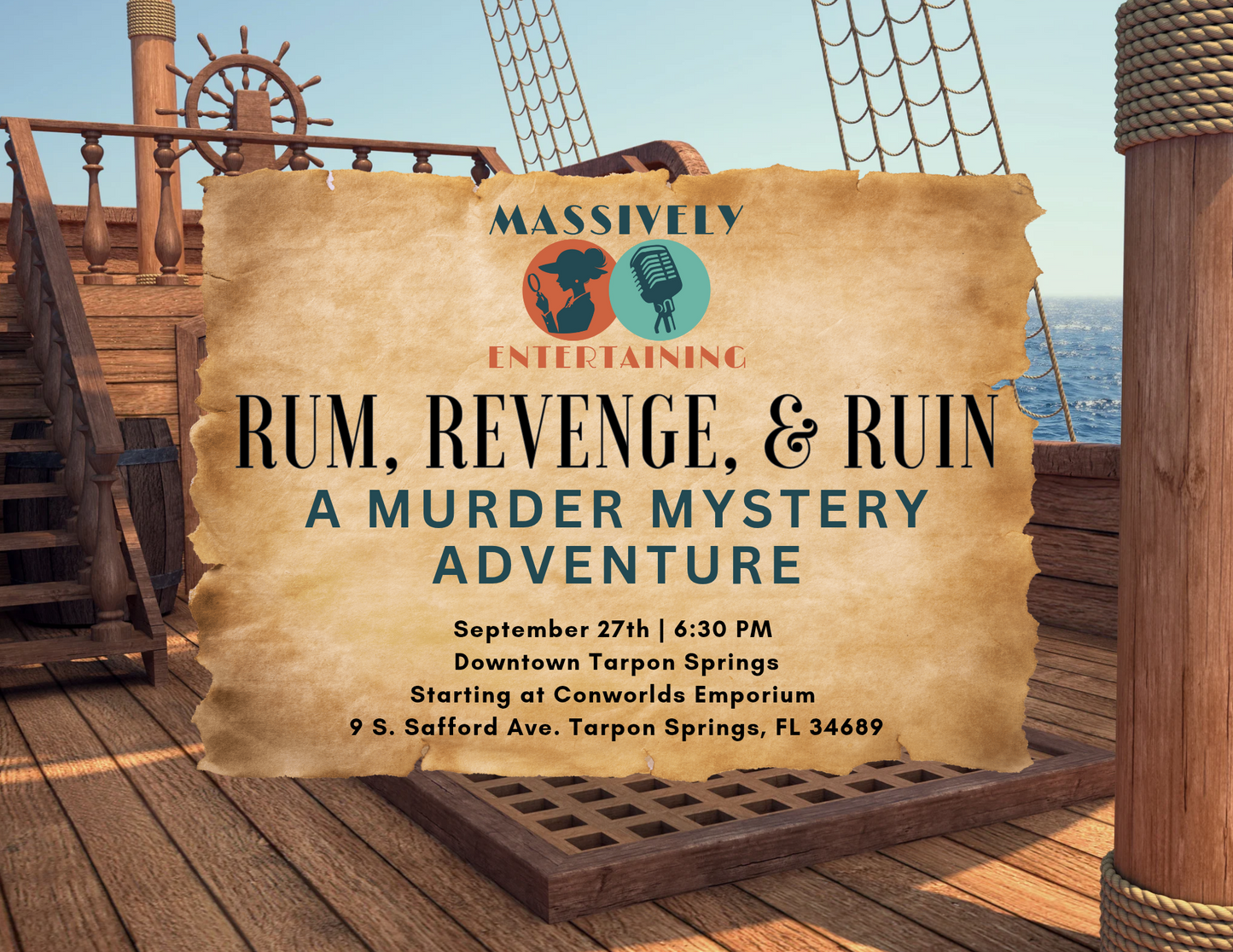 Murder Mystery Adventure: Rum, Revenge, & Ruin {September 27th}